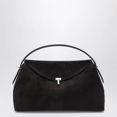 Totême Toteme T-lock Mini Suede Leather Bag In Blue