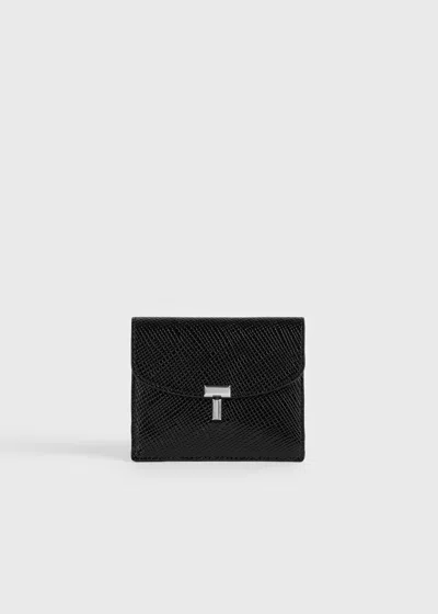 Totême T-lock Palmellato-patent Cardholder Black