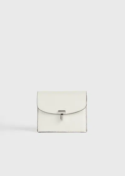 Totême T-lock Palmellato-patent Cardholder Off-white