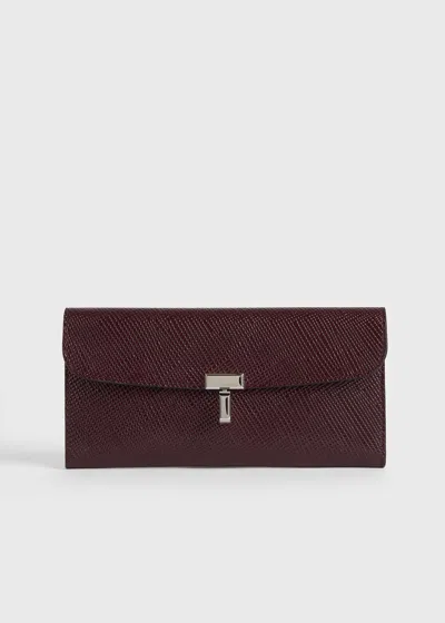 Totême T-lock Palmellato-patent Wallet Cherry
