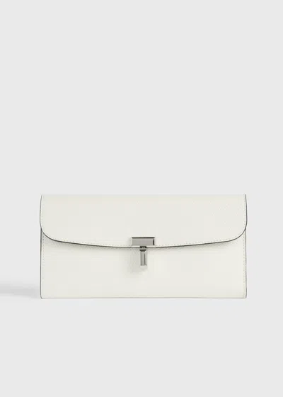 Totême T-lock Palmellato-patent Wallet Off-white