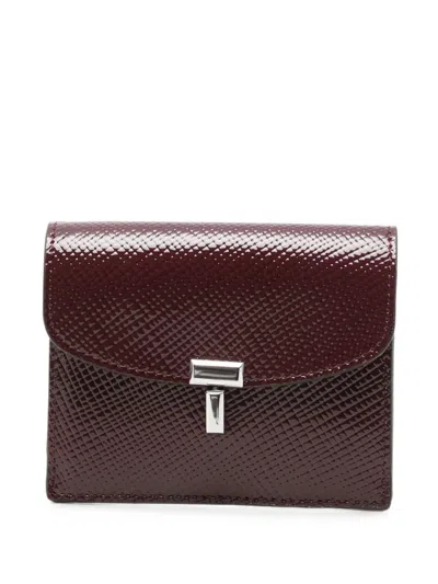 Totême T-lock Patent Leather Cardholder In Pink