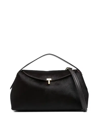 Totême T-lock Pony Hair Top Handle Bag In Red