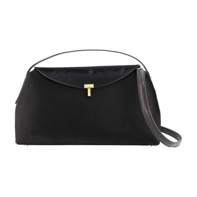 Totême Toteme T-lock Pony Hair Top Handle Purse -  - Leather - Black
