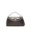 Totême Toteme Leather T-lock Top-handle Bag In Brown