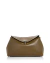 Totême T-lock Smooth-leather Convertible Clutch In Ash In Brown