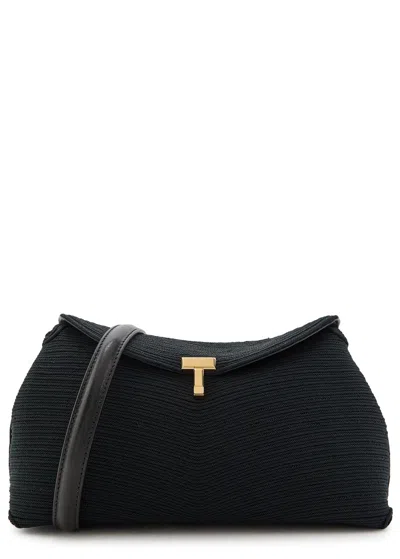 Totême Toteme T-lock Woven Clutch In Black