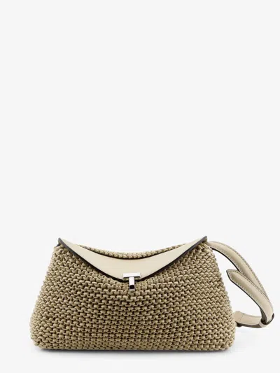 Totême T-lock Woven Leather Clutch In Brown