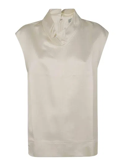 Totême High Neck Top In Nude