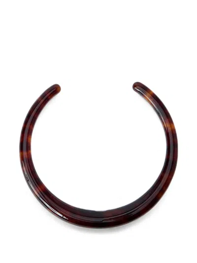 Totême Tortoiseshell-effect Sculpted Choker In Burgundy