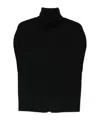 Totême Wool Turtleneck Vest Layered Design In Black