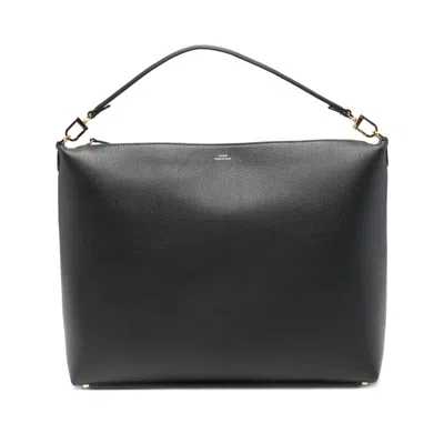 Totême Totme Medium Leather Tote Bag In Black