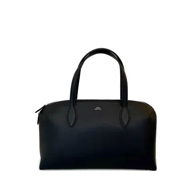 Totême Totme Medium Leather Tote Bag In Black