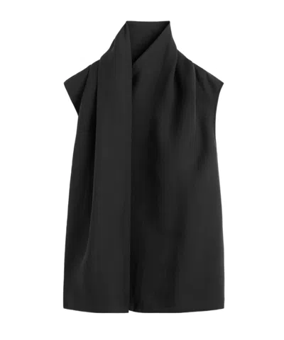 Totême Totme Scarf Neck Asymmetric Blouse In Gold