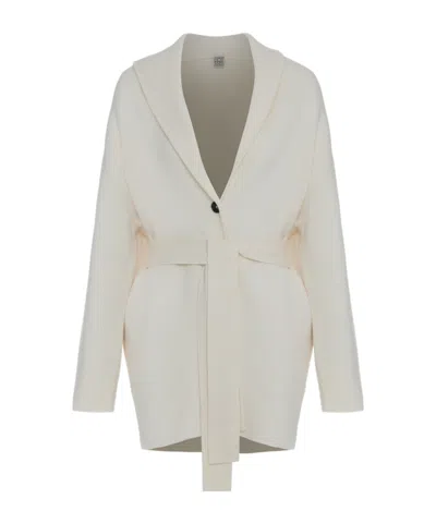Totême Totme Single-breasted Belted Coat In White