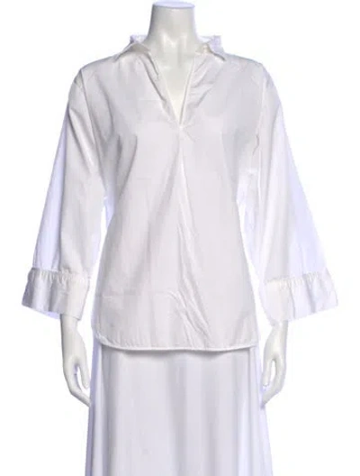 Pre-owned Totême Touros V-neck Blouse In White