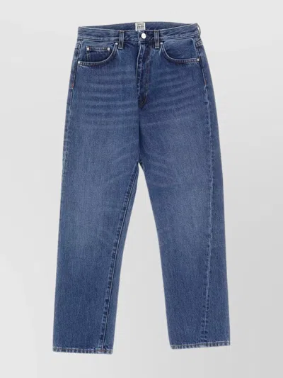 Totême Trousers High-waisted Belt Loops In Blue