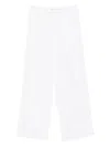 Totême Straight Trousers With Crochet Detailing And Geometric Pattern In White