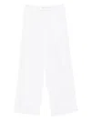 Totême Straight Trousers With Crochet Detailing And Geometric Pattern In White