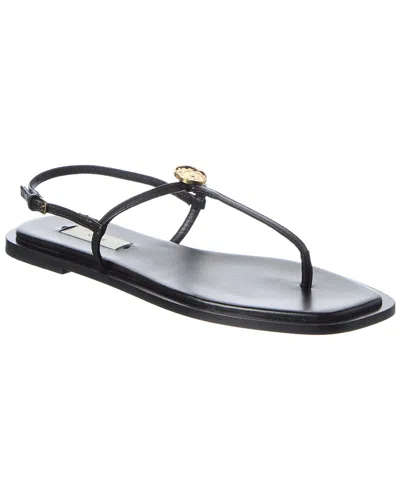 Totême Toteme T-strap Leather Sandal In Black