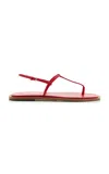Totême Purist T-strap Nappa Leather Sandals In Red