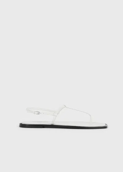 Totême T-strap Nappa Sandals White/black In Multi