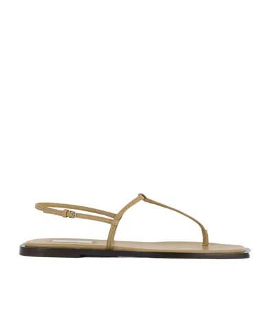 Totême T-strap Leather Flats In Brown