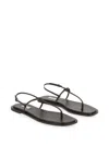 Totême Toteme T-strap Leather Sandals In Black