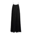 Totême Toteme Floral Plissé Tulle Maxi Dress In Black