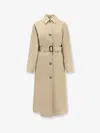 Totême Tumbled Cotton-silk Belted Long Trench Coat In Neutral