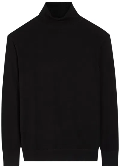 Totême Toteme Turtle-neck Fine-knit Wool Jumper In Black