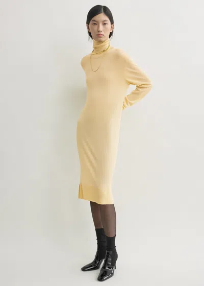 Totême Turtleneck Dress Champagne Petite In Yellow