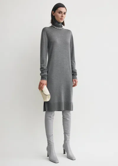 Totême Turtleneck Dress Mid Grey In Gray