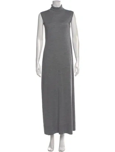 Pre-owned Totême Turtleneck Long Dress In Gray