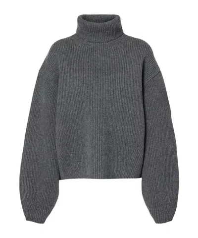 Totême Turtleneck Long-sleeved Sweater In Gray