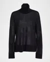 Totême Turtleneck Slit-sleeve Cashmere-blend Sweater In Black