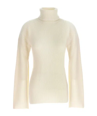 Totême Turtleneck Split-sleeve Jumper In Neutral