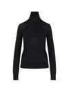 Totême Wool And Silk-blend Turtleneck Sweater In Black