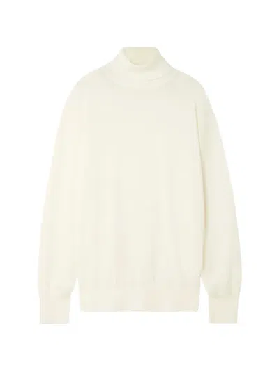 Totême Toteme Turtle-neck Fine-knit Wool Jumper In White