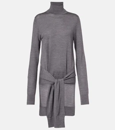 Totême Turtleneck Wool And Silk Sweater In Gray