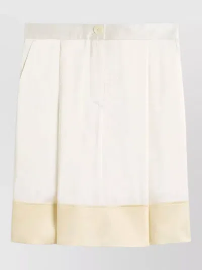 Totême Tuxedo Inspired Shorts Pleated Front In White