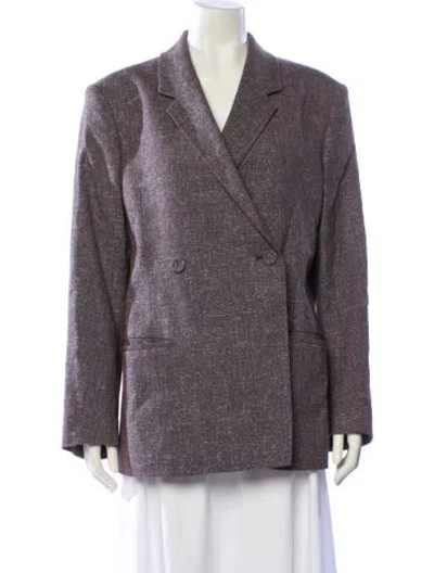Pre-owned Totême Tweed Pattern Blazer In Gray