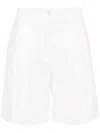 Totême Twill Pleated Shorts In White