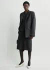 Totême Twill Suit Jacket Charcoal In Black