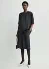 Totême Twill Suit Skirt Charcoal In Black