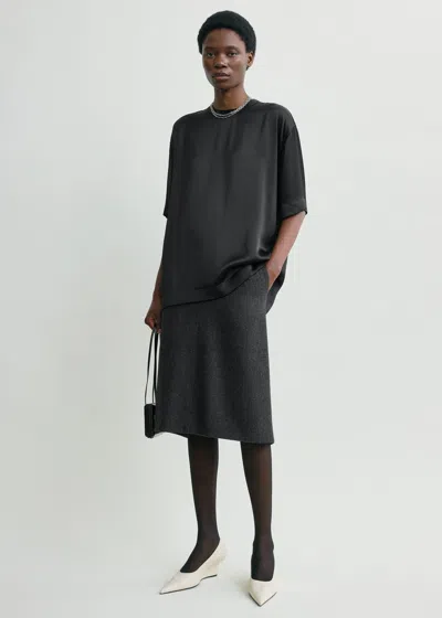 Totême Twill Suit Skirt Charcoal In Black