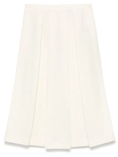 Totême White Skirt With Cannon Pleats
