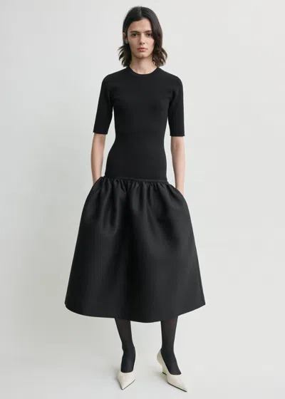 Totême Twinflower Tee Dress Black In Multi