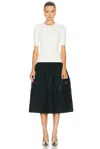 Totême Twinflower Gathered Ribbed-knit And Wool And Silk-blend Crepe Midi Dress In Black