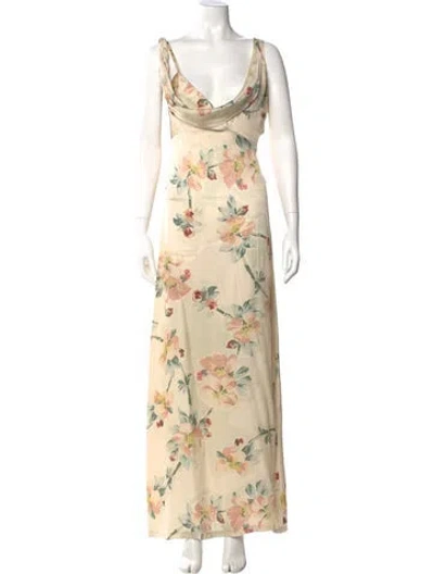 Pre-owned Totême Twist Drape Dress Long Dress In Neutral